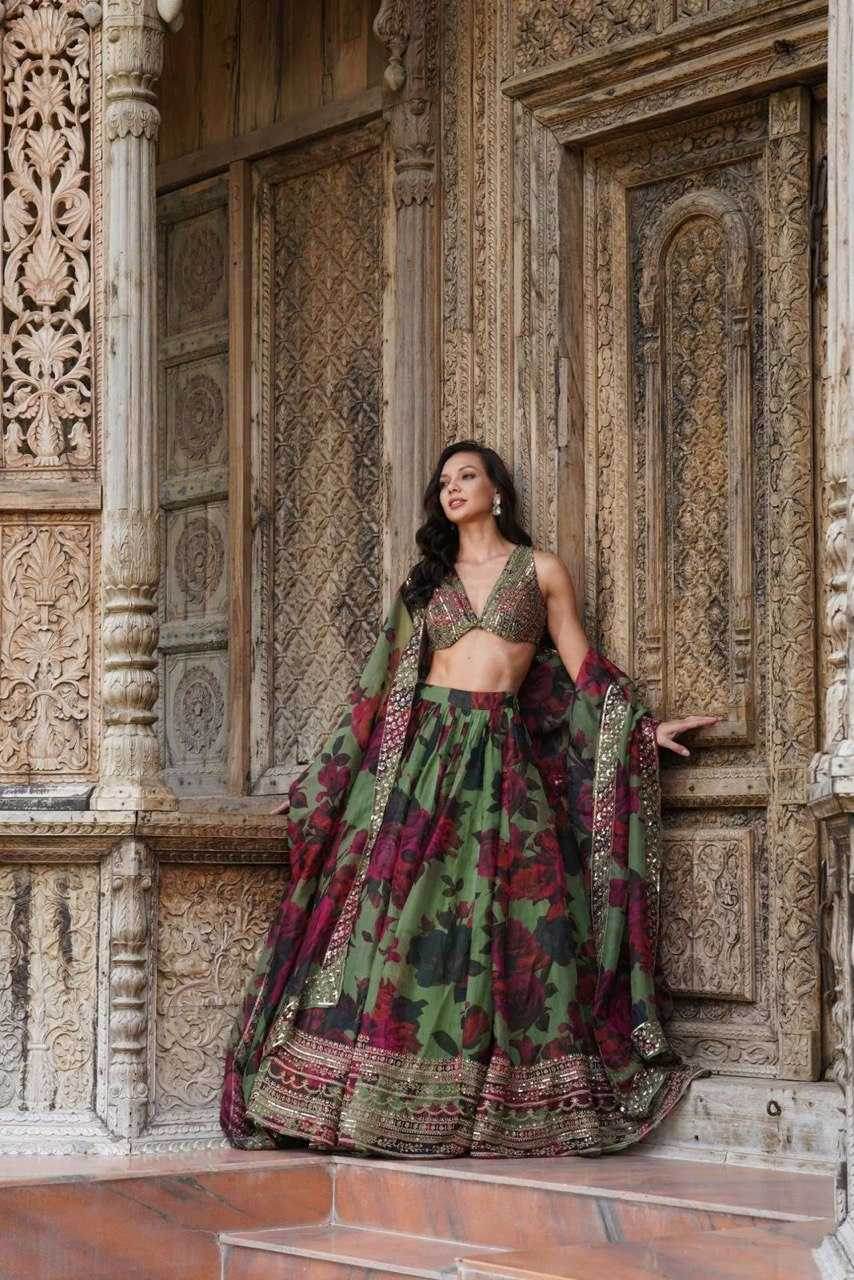 Organza Thread Work Lehenga - MYLUXURY LANE ENTERPRISE